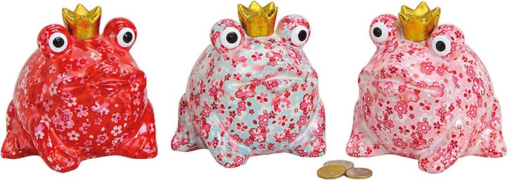 Roost Savings bank frog 18773 flowers 14x13x12cm