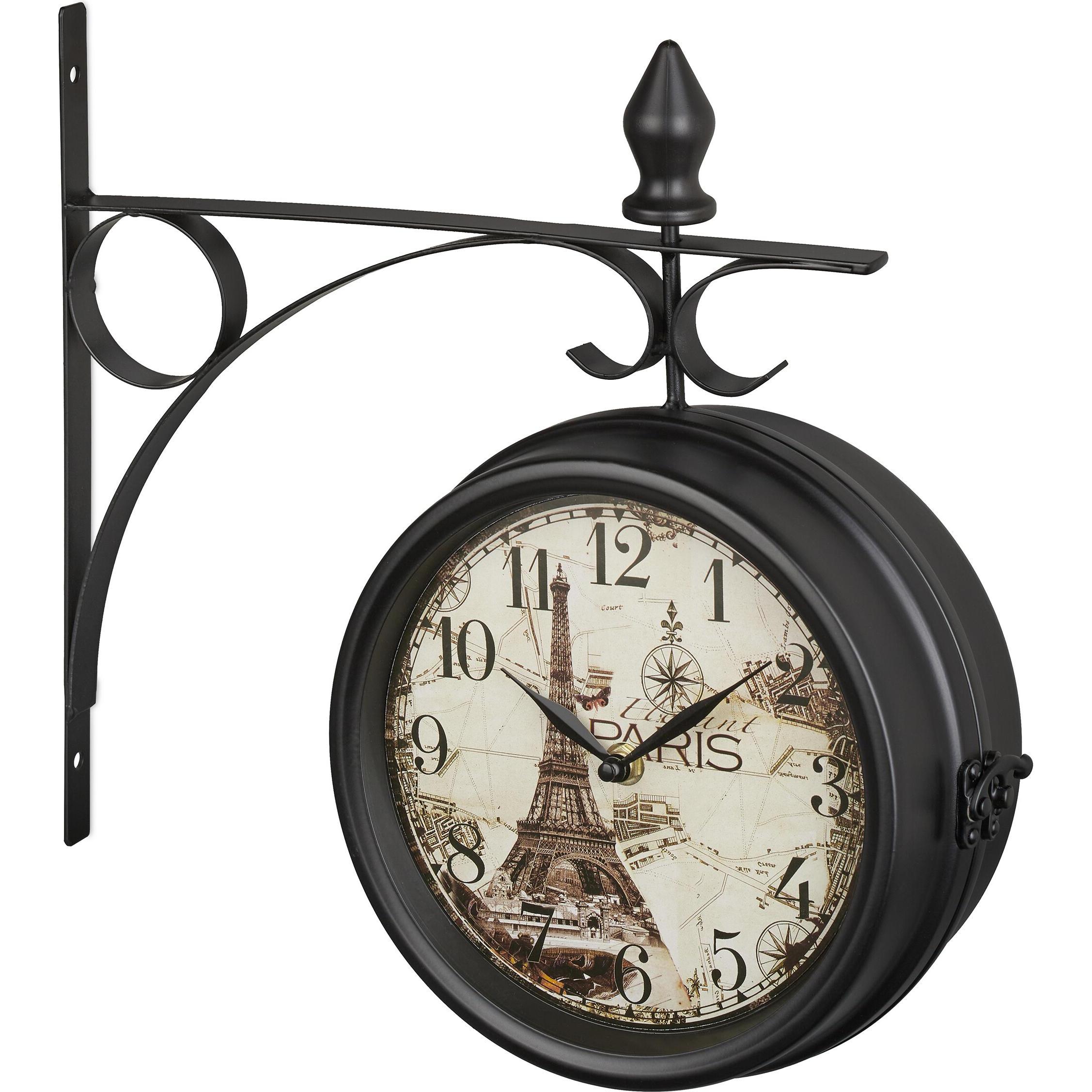 Relaxdays, Wanduhr, Bahnhofsuhr (35 cm)