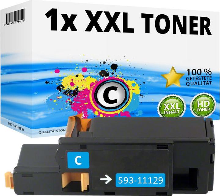 Immagine prodotto Druckfuxx 1x XXL TONER für DELL C1660W 593-11129 DWGCP PATRONE KARTUSCHE CYAN BLAU NEW