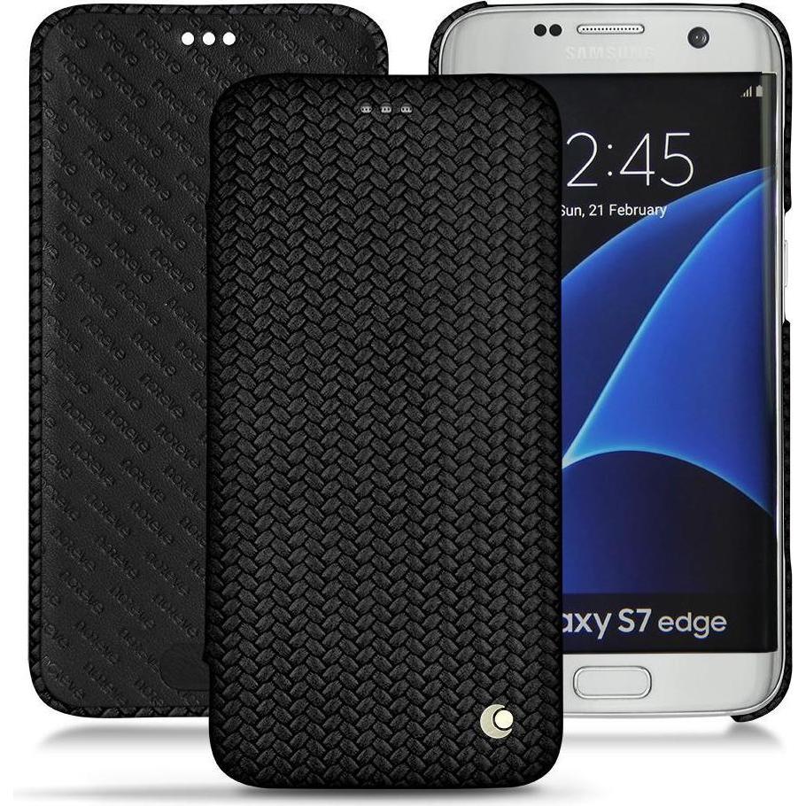 Noreve Lederschutzhülle horizontal (Samsung Galaxy S7 Edge), Smartphone Hülle, Schwarz