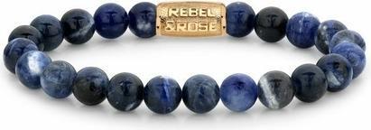 Immagine prodotto Rebel Rose - Bracciale con perline in oro blu notte RR-80094-G - Dimensioni: 17,5 cm - M (17.50 cm)
