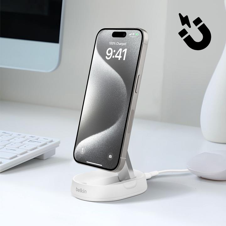 Actual product image Belkin Boost Charge Pro Qi2 magnetische Ladestation (15 W)