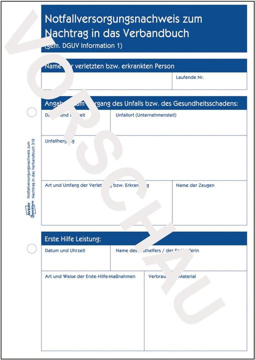 Produktbild Avery Zweckform Erste Hilfe Meldeblock 312, DIN A5, 50 Blatt (50 x)
