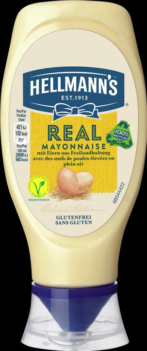 Image du produit Hellmann's Real Mayonnaise Squeezer, oeufs d'élevage en plein air, mayo pour burgers, frites & sandwichs (430 g)