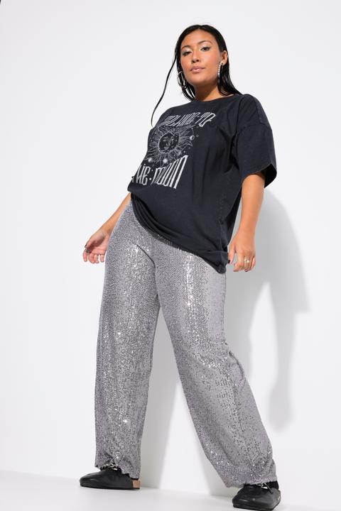 Immagine prodotto Studio Untold Pantaloni con taglio della gamba ampio, paillettes e cintura elastica (50)