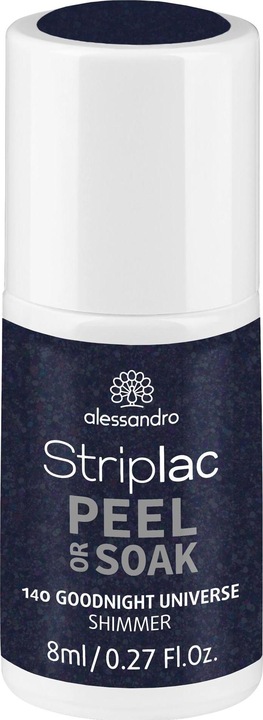 Alessandro Striplac Peel or Soak Good Night Universe 8 ml (Glitter, Grau, Schwarz, Abziehbarer Nagellack)