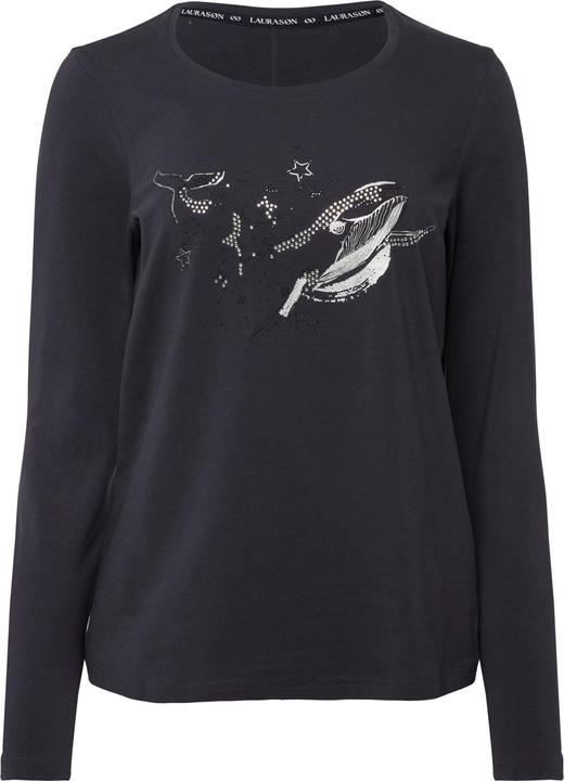 Image du produit Laurasøn T-shirt à motif baleine, col rond et manches longues (S)