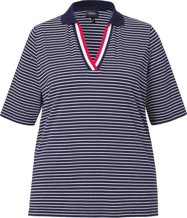 Produktbild Ulla Popken Ringelshirt, Polokragen, V-Ausschnitt, Halbarm (42, 44)