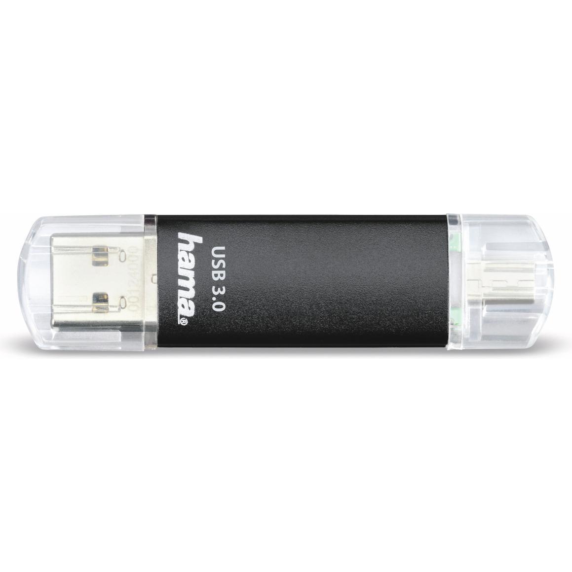 Thumbnail - Hama Laeta Twin (32 GB, Micro USB, USB-A, USB 3.0), USB Stick, Schwarz