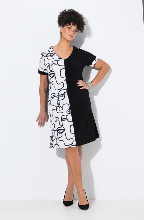 Produktbild Miamoda Jerseykleid, bequeme Passform, halb mit Scribble-Muster (56)