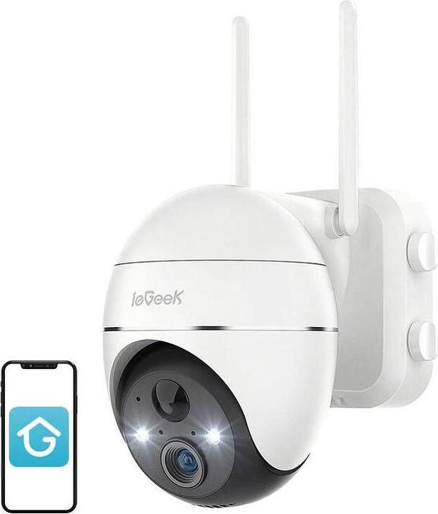Immagine prodotto IeGeek Telecamera wireless WiFi da 3MP per esterni ZS-GX1S bianca 5200mAh