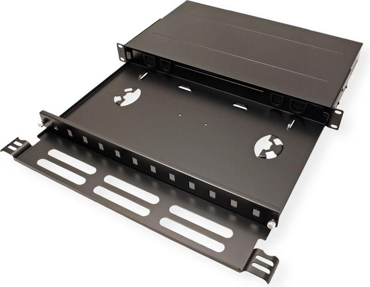 Produktbild Roline 48,30cm (19")-LWL-Gehäuse leer, 1 HE, 12x SC-Simplex oder LC-Duplex, schwarz