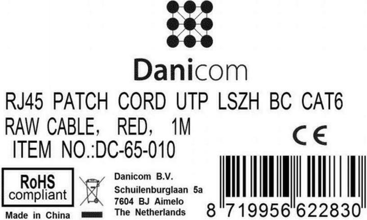 Produktbild Dsit CAT6 Netzwerkkabel 100% Kupfer (CAT6, 1 m)