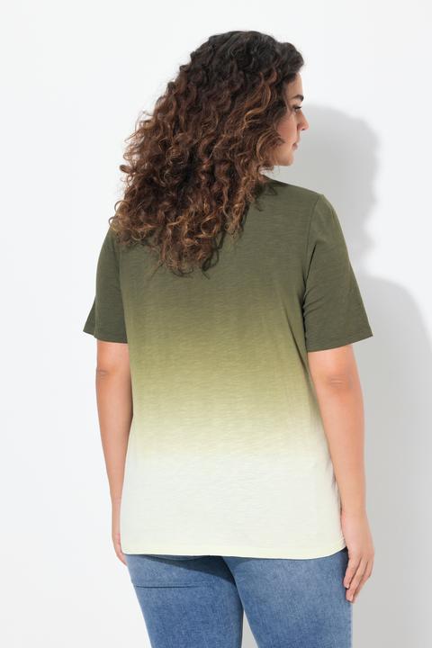 Immagine prodotto Ulla Popken T-shirt classica con gradiente di colore, scollo a V e mezze maniche (46, 48)