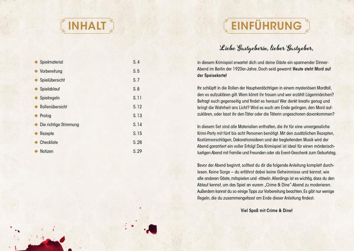Produktbild Crime & Dine – Das Krimi-Dinner-Set: Babylon Berlin – Das offizielle Spiel zur Serie! (Deutsch, Business Elephant Paperdice Solutions GmbH, 2022)