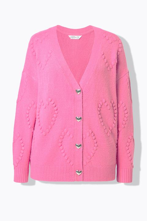 Produktbild Studio Untold Strickjacke, oversized, Heart-Muster, V-Ausschnitt (54, 56)