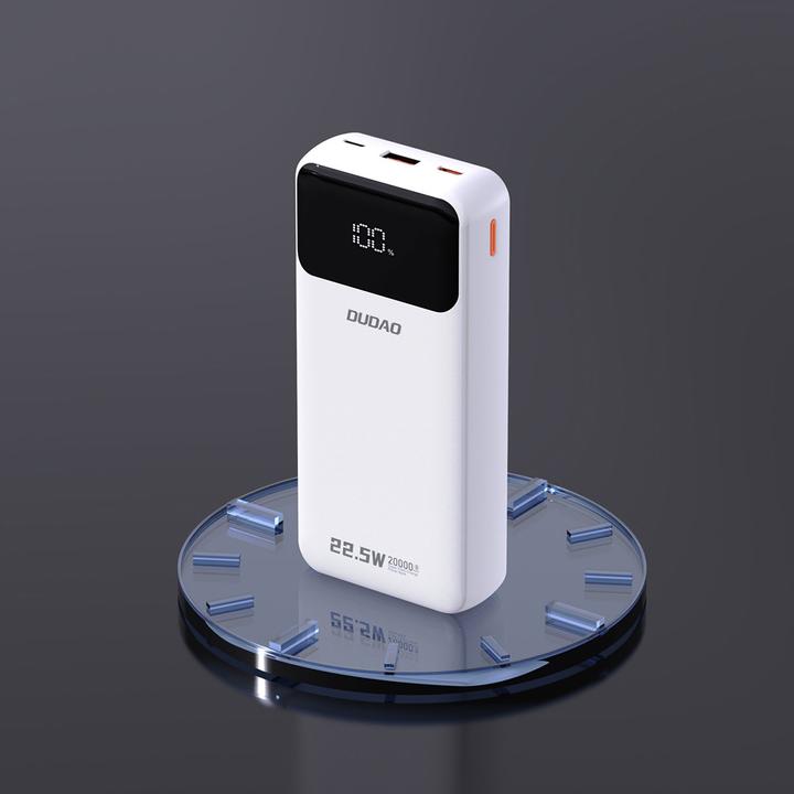 Image du produit Dudao K15Pro 20000mAh 22.5Watt 2x câble Blanc (20000 mAh, 22.50 W, 74 Wh)