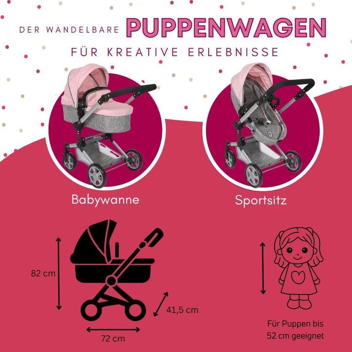 Actual product image Bayer Chic 2000 2in1 Combi Doll Stroller