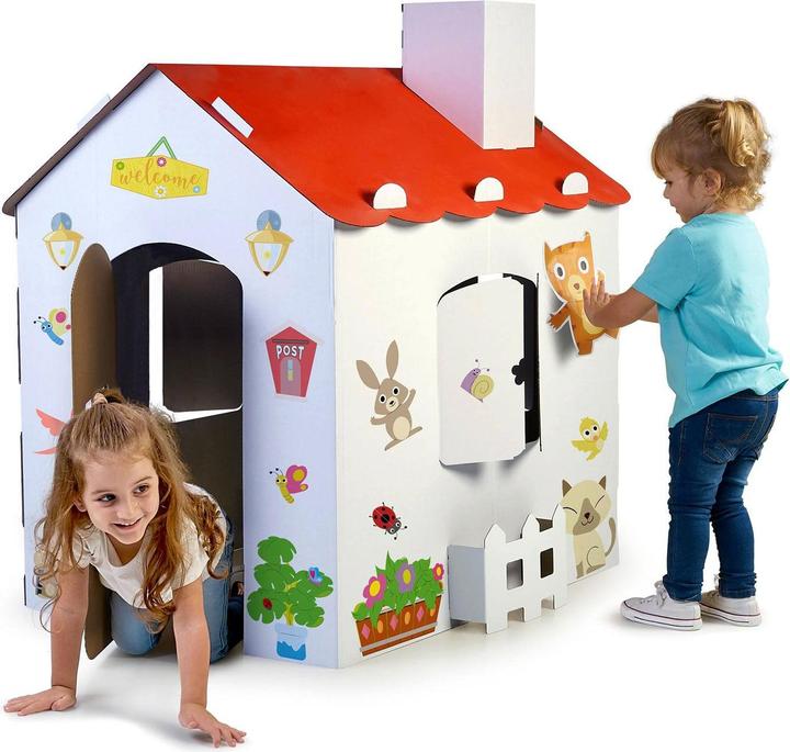 Feber grande maison à colorier en carton + autocollants