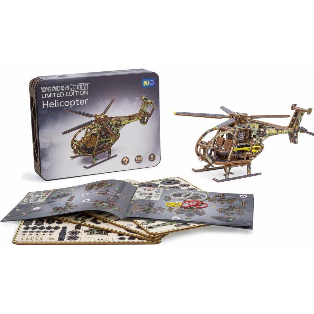 Thumbnail - WoodenCity Bausatz Helikopter bemalt (194 Teile)