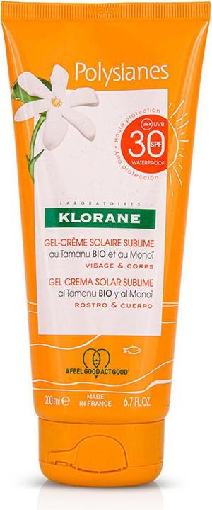 Actual product image Klorane Monoï & Tamanu (Suntan cream, SPF 30, 200 ml, 200 g)