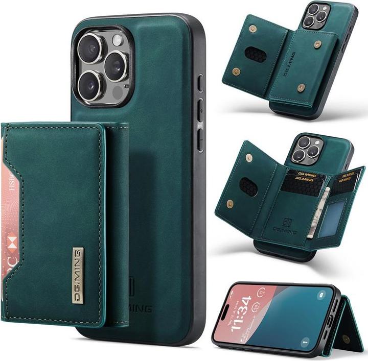 Produktbild Dg.Ming iPhone 13 Pro - Etui, Leder-Optik, Kartenfach & Magnetverschluss, Grün (Apple iPhone 13 Pro)