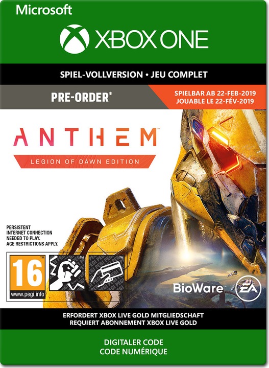 Produktbild Microsoft Anthem Legion of Dawn Edition (Xbox One X, Xbox Series X, Xbox One S, Xbox Series S)