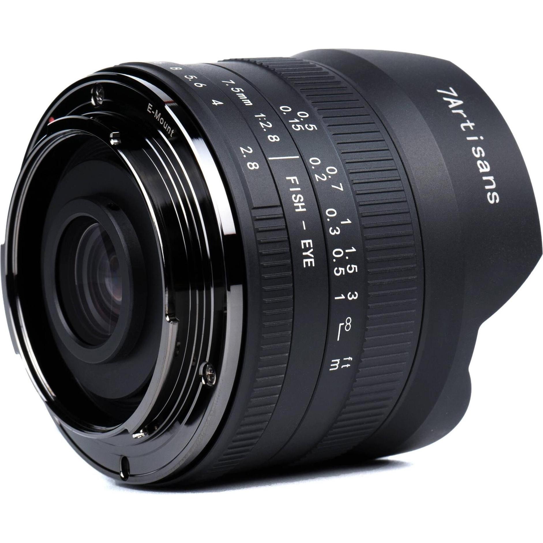7artisans Festbrennweite 7.5 mm F2.8 Fisheye Mark II (Sony E, APS-C / DX), Objektiv, Schwarz