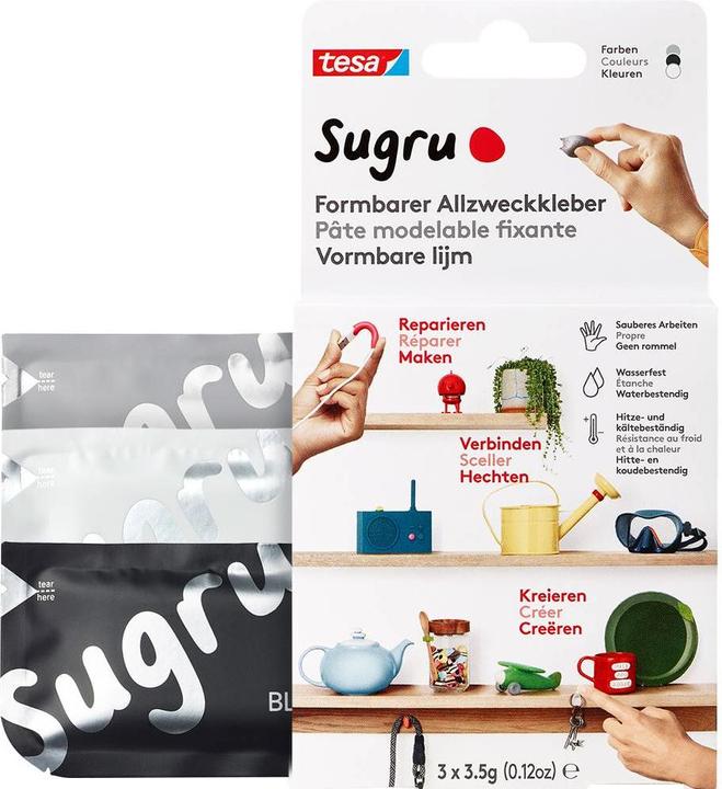 Image du produit Sugru by tesa Sugru colle malléable à usage général, pâte adhésive polyvalente pour décorer, coller & réparer (10.50 g)