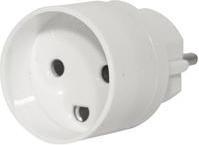 Actual product image Konjac Sponge Hybrid plug adapter Schuko-DK earth white