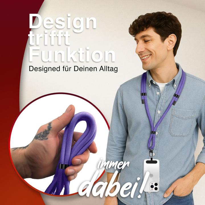 Produktbild Nalia HoldMe Lanyard Handykette - Universal Trageband für Smartphones - Verstellbar, Soft & Elastisch