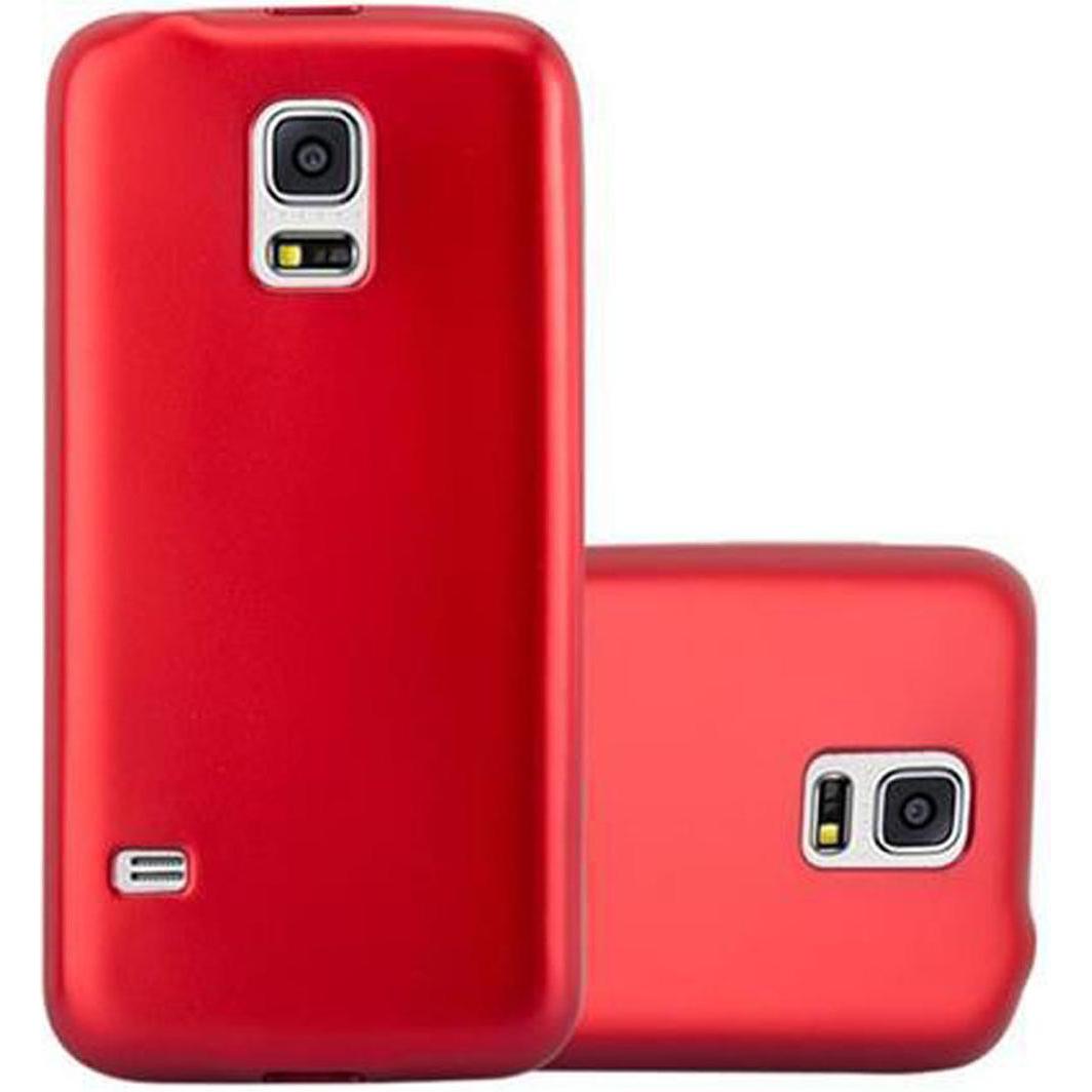 Cadorabo TPU Matt Metallic Cover (Samsung Galaxy S5, Samsung Galaxy S5 Neo), Smartphone Hülle, Rot