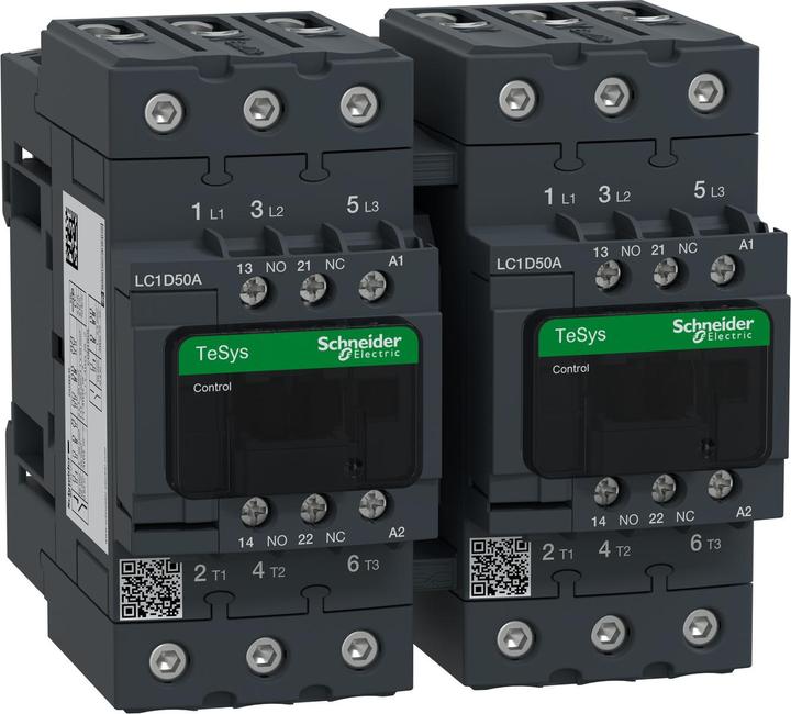 Actual product image Schneider Electric Reversing contactor combination, 3p+1S+1Ö, LC2D50AFE7