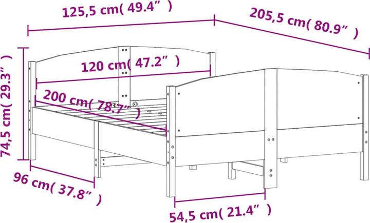 Image du produit vidaXL Bettrahmen (120 x 200 cm)