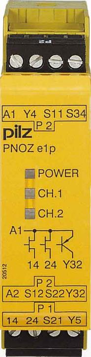 Produktbild Pilz GmbH & Co. KG Sicherheitsrelais PNOZ e1p 24VDC 2so