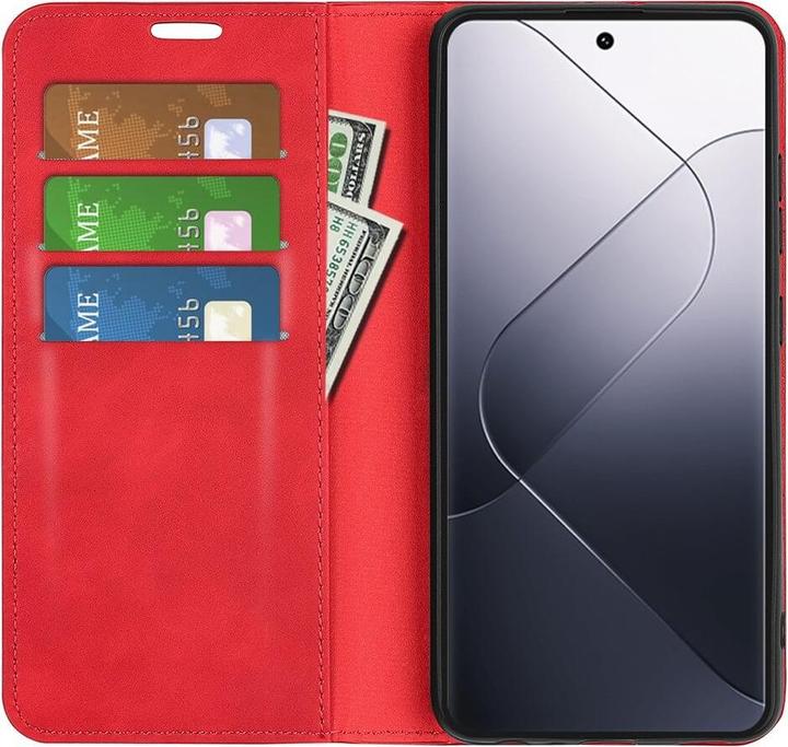 Produktbild Cover-Discount Xiaomi 14 Pro - Stand Flip Case Hülle rot (Xiaomi 14 Pro)