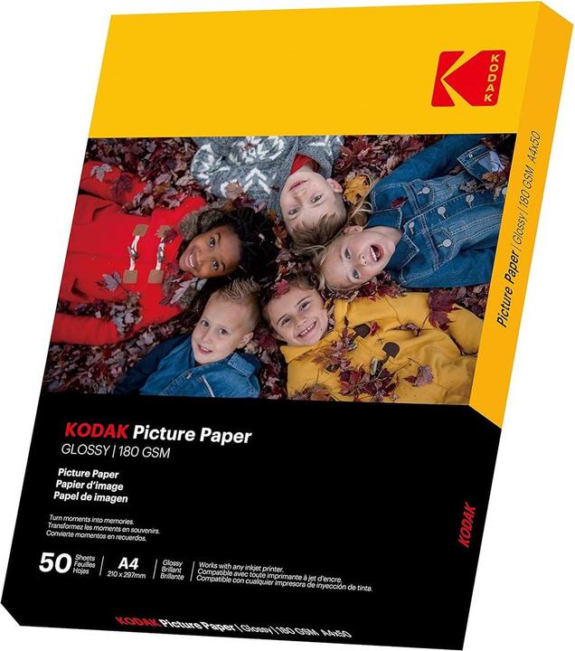 Actual product image Kodak 180gsm 9.1 mil Glossy A4x50 (180 g/m², A4, 50 pcs.)