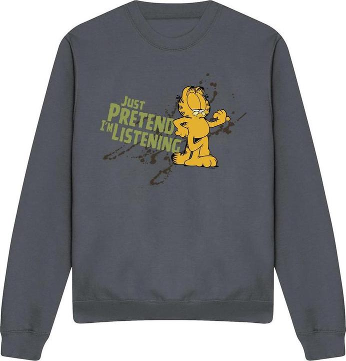 Actual product image Garfield Unisex Adult Just Pretend I'm Listening Sweatshirt (XXL)