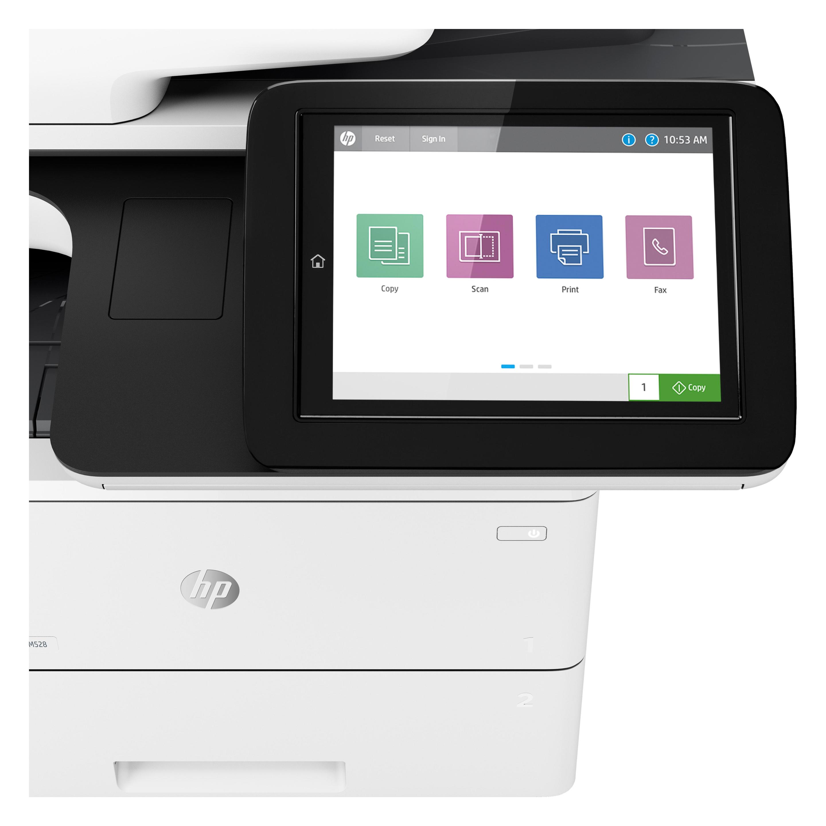 HP M528f LaserJet Enterprise (Laser, Schwarz-Weiss), Drucker, Weiss