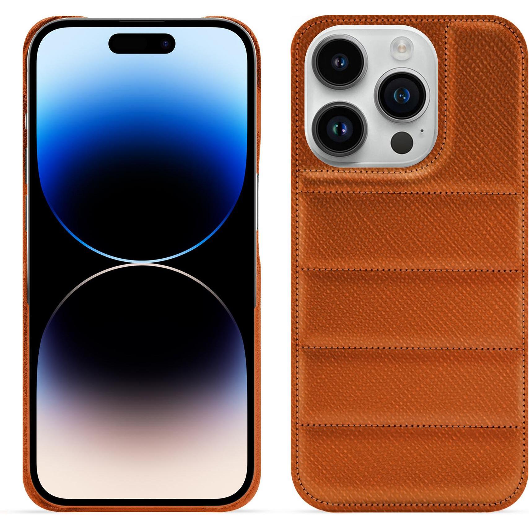 Noreve Lederschutzhülle (Apple iPhone 15 Pro), Smartphone Hülle, Orange