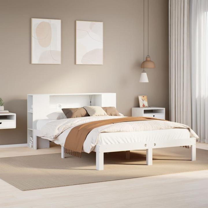 Produktbild vidaXL Bett mit Regal (135 x 190 cm)