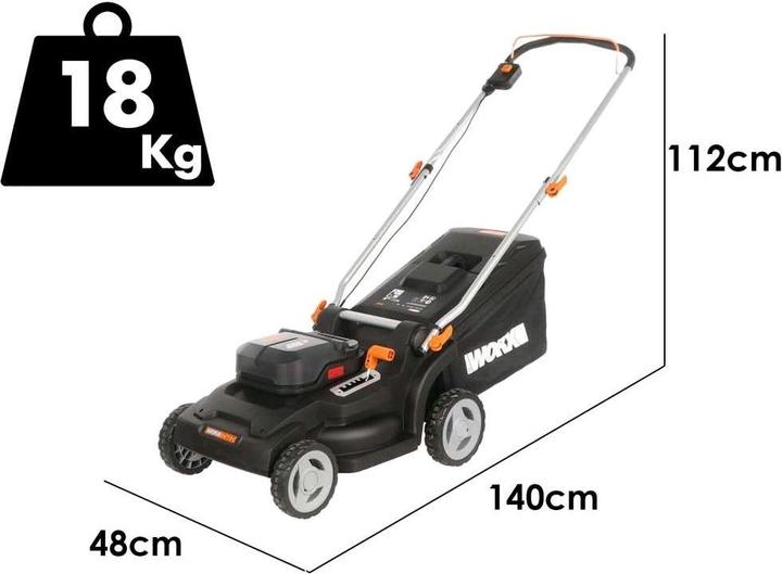 Actual product image Worx Akku-Rasenmäher WG745E (Rechargeable battery operated)