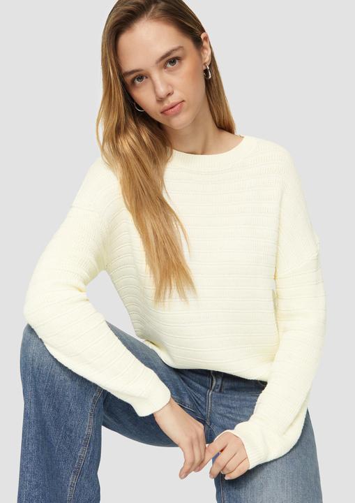 Immagine prodotto s.Oliver Strickpullover Baumwollmix-Pullover mit Strukturmuster (XL)