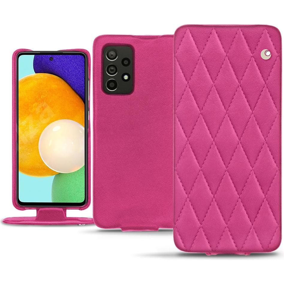 Noreve Lederschutzhülle vertikal (Samsung Galaxy A52), Smartphone Hülle, Rosa