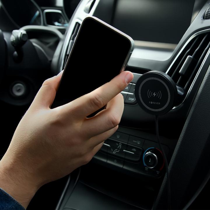 Actual product image Forever car holder for air vent MACH-300 magnetic with wireless charging black Qi2 15W