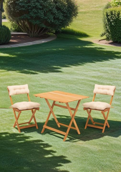 Produktbild Kalune Design Folding Garden Table Two Chairs Set (80 x 80 x 72 cm)
