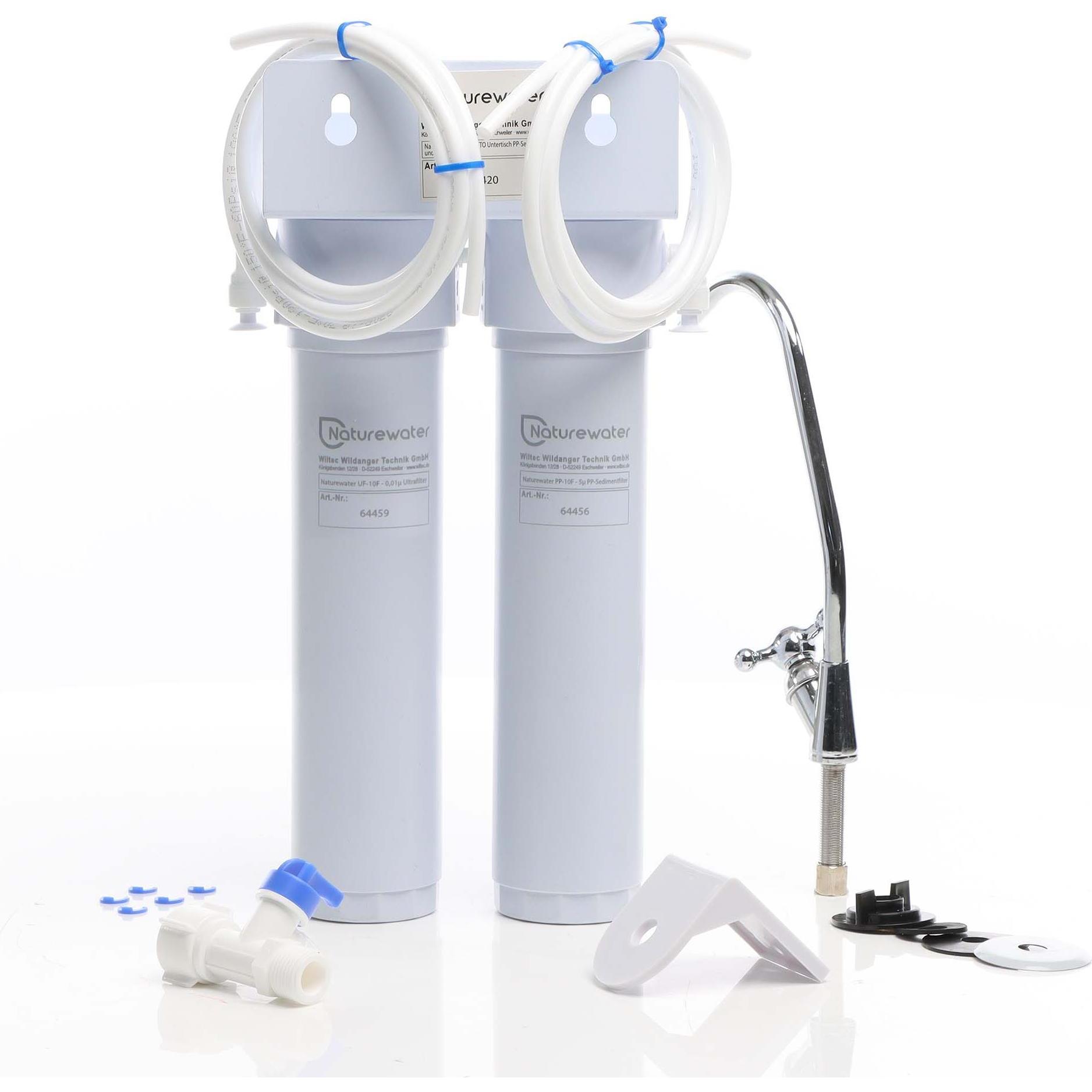 Naturewater NW-2-PPUF 2 Stufen Untertisch Wasserfilter 5µ Sediment Ultrafilter, Wasserfilter, Weiss