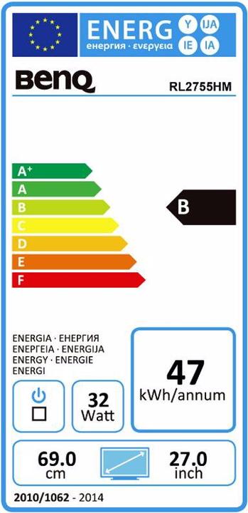 Energie-Label BenQ Zowie Rl2755 (1920 x 1080 Pixel, 27")
