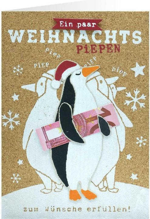 Produktbild Sheepworld Weihnachtskarte Kork Pinguine 11 x 16 cm (1 Stk.)