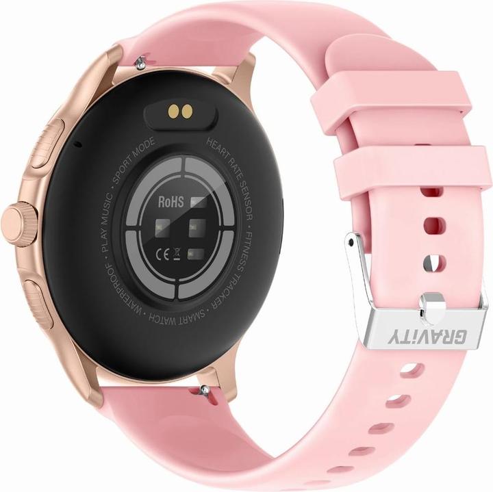 Produktbild Gravity GT12-3 Damen-Smartwatch, rosa Silikonarmband + Roségold-Armband